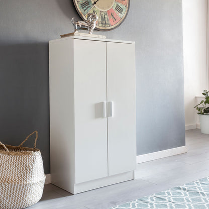 Nancy's Dunkirk Shoe Cabinet - Approx. 14 Pairs - Shoe Organizer - Shoe Rack - White - Doors