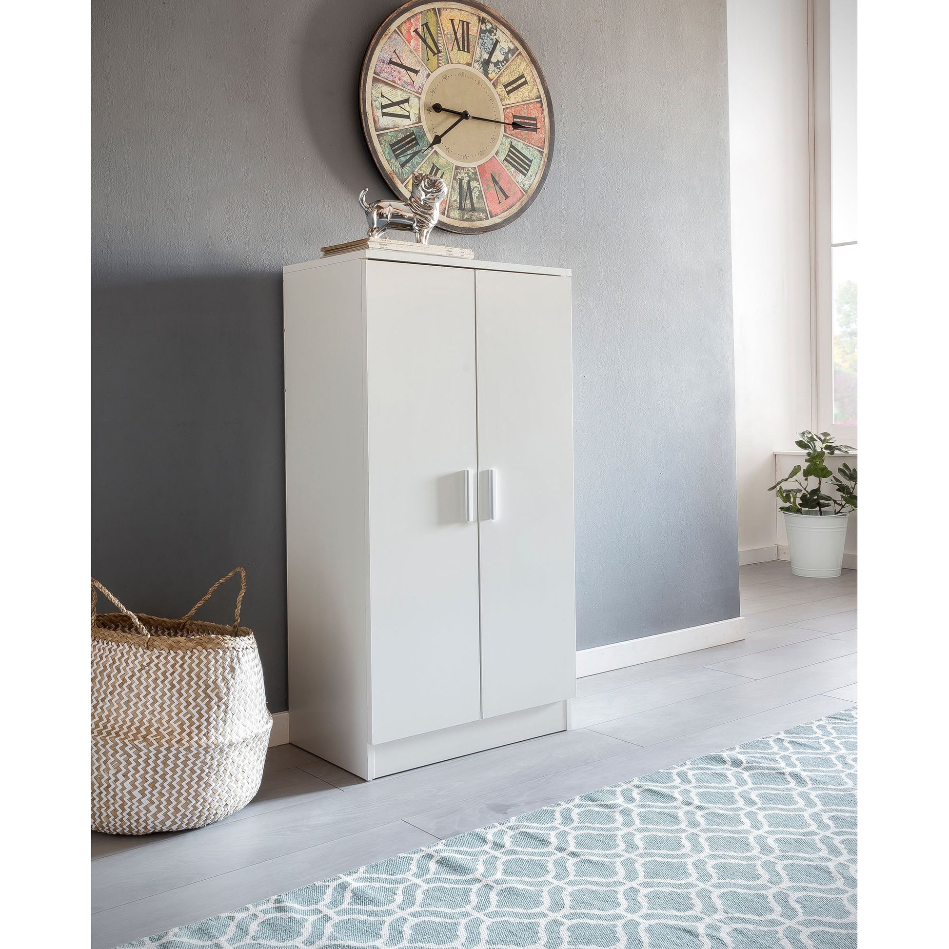 Nancy's Dunkirk Schoenenkast - Schoenenorganizer - Opbergkast - Wit - ± 55 x 35 x 110 cm