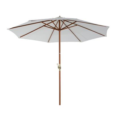 Nancy's Buckeye Parasol - Tuinparaplu - Hout - Marktparaplu - Wit - Ø 270 cm