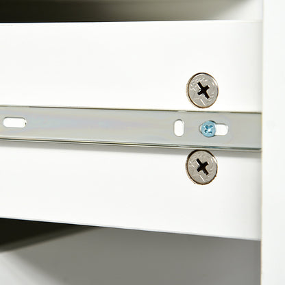 Nancy's Hazard Dressoir - Keukenkast - Opbergkast - 2 Lades - Openslaande Deuren - Push to Open - Wit - Antikantelbeveiliging - Bewerkt Hout