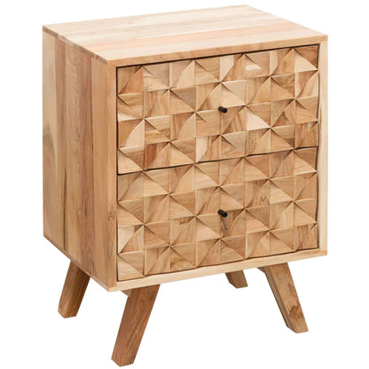 Nancy's Bedside Table - Bedside Table Solid Acacia Wood - Cabinet - Brown - 44 x 61 x 35 cm