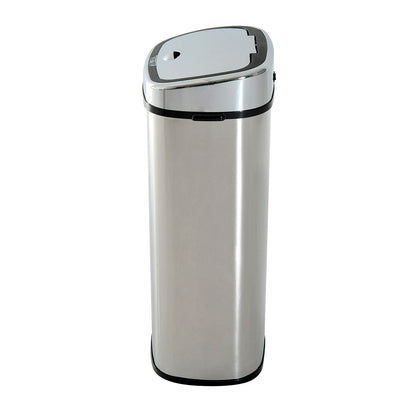 Nancy's Camarillo Trash Can - 68L - Garbage Bin - Automatic Garbage Bin - Motion Sensor - Stainless Steel - Silver - Black - 40.5 x 29.5 x 78 cm