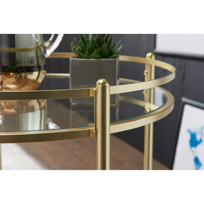 Table d'appoint Nancy's Deming - Table d'appoint sur roulettes - Chariot de cuisine - Chariot de service - Chariot à thé - Ø 57 cm