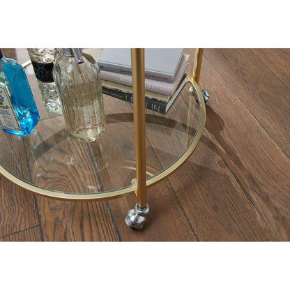 Table d'appoint Nancy's Deming - Table d'appoint sur roulettes - Chariot de cuisine - Chariot de service - Chariot à thé - Ø 57 cm