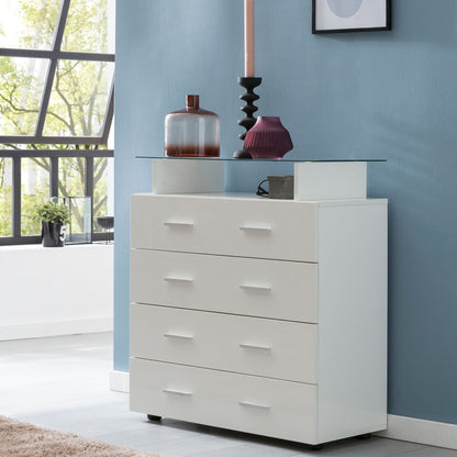 Nancy's Shiprock Chest of Drawers - Sideboard - Hallway Cabinet - Storage Cabinet - Cabinet with Drawers - White - 3 Drawers