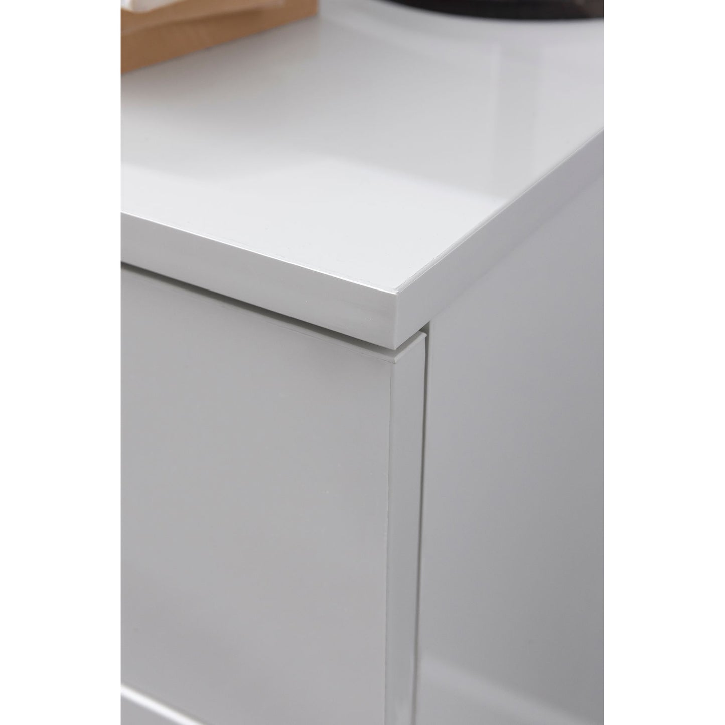 Nancy's Artondale Bedside Table - Chest of Drawers - 3 Drawers - Side Table - Storage Space - White - High Gloss - Engineered Wood - 45 x 34 x 53 cm