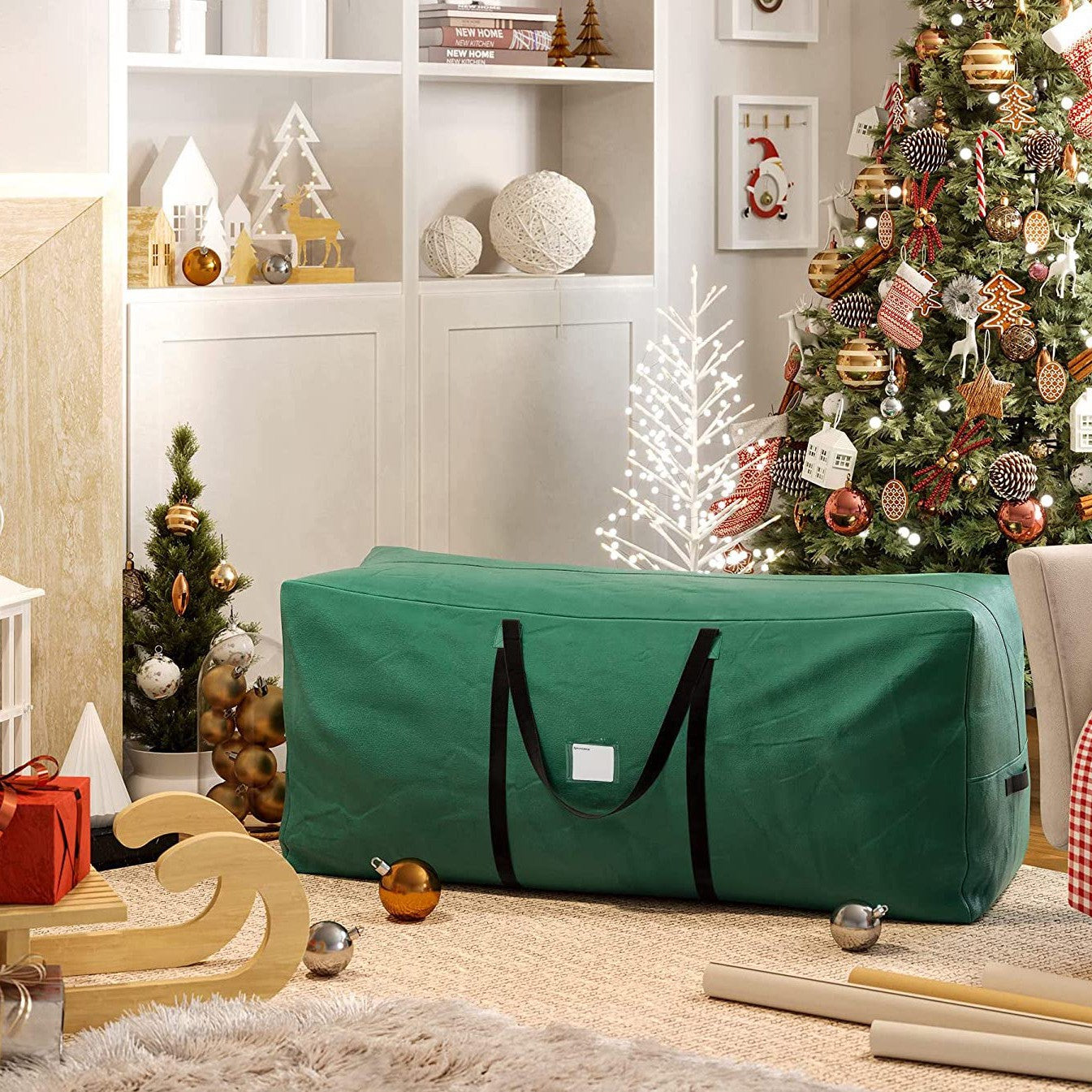 Nancy's Wampsville Opbergtas voor Kerstboom - Draagtas - Waterdicht - Groen - voor Bomen tot 160 cm