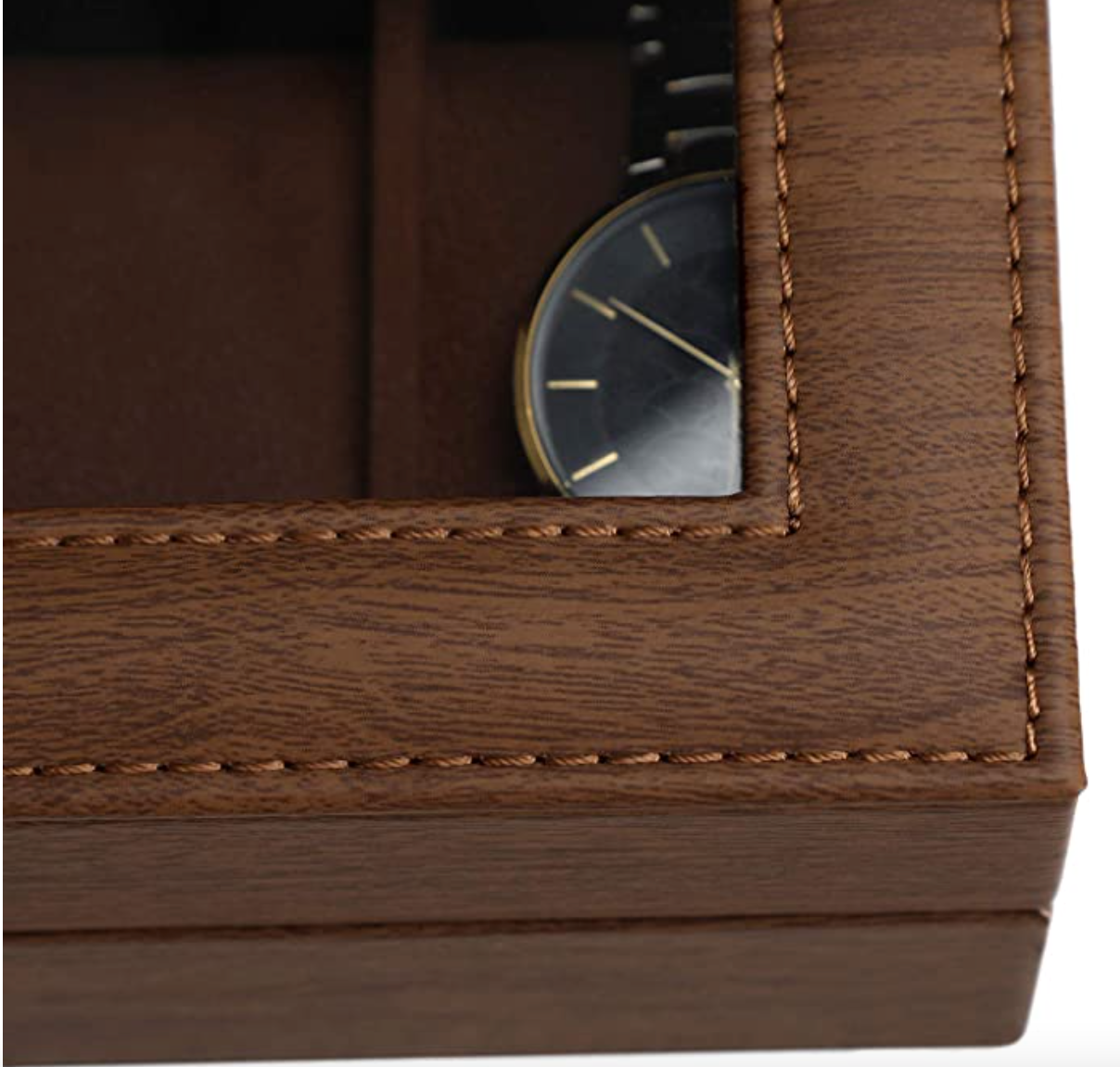 Nancy’s Brimley Horlogodoos - Horlogekoffer - Horloge Opbergen - met 6 Vakken - Langwerpig - Klassiek - Bruin - 30 x 11 x 8 cm