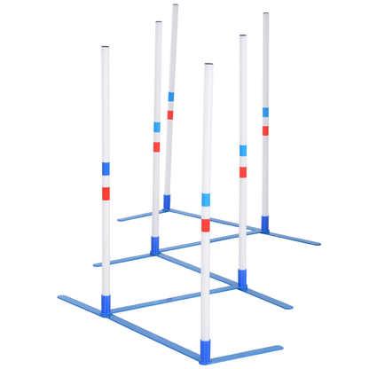 Nancy's Cape Coral Slalom Poles - Poles - Agility Training - Including Bag - White/Blue - 305 x 60 x 94 cm