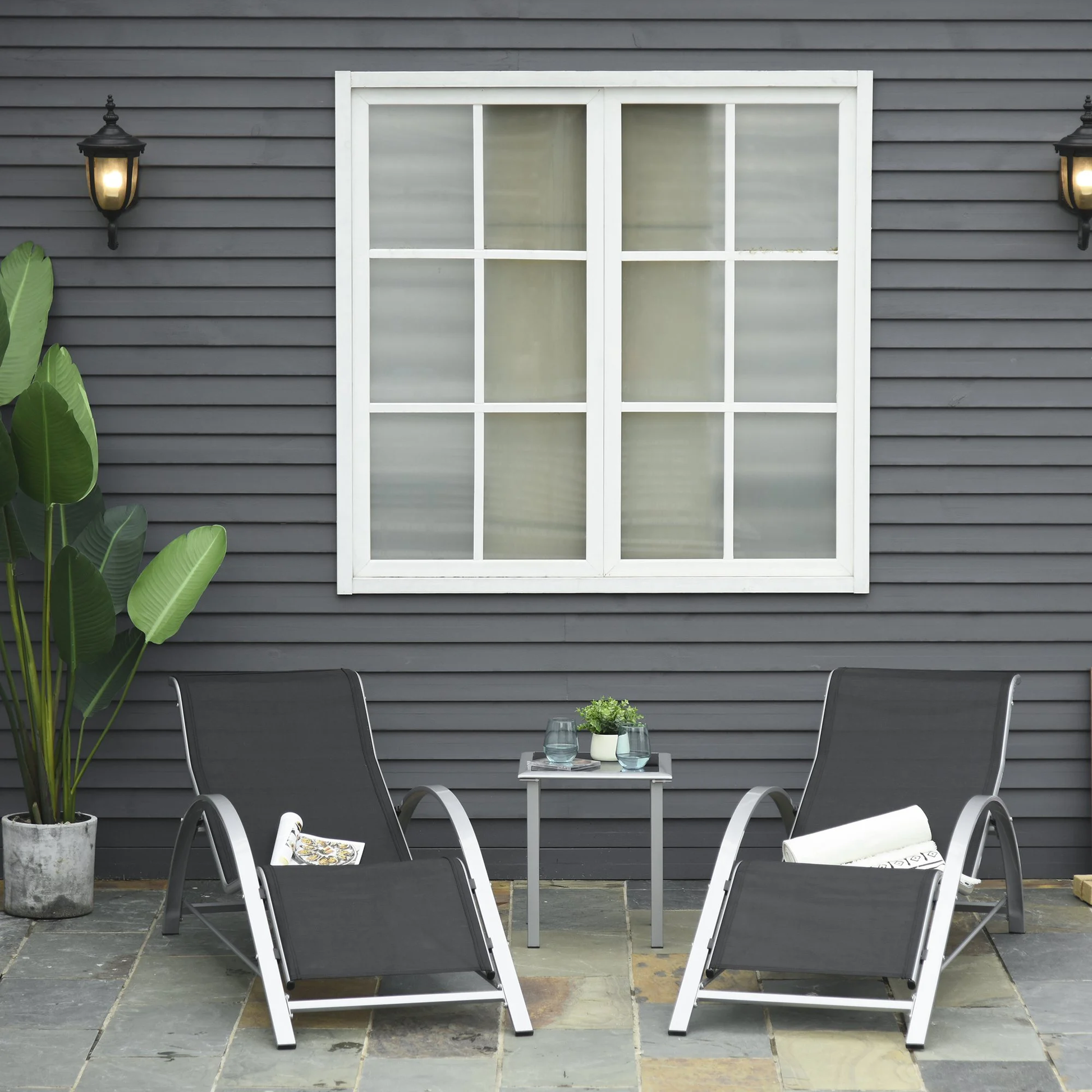 Nancy's West Hartford Ligbedden - Loungebedden - Grijs/Zwart