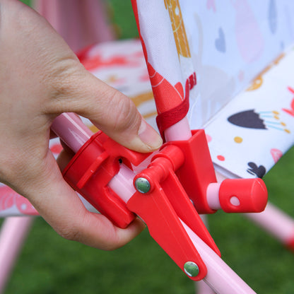 Nancy's Shoshoni Kinderzitgroep - Tuintafel - Klapstoelen - Met Parasol - Metaal - Rood