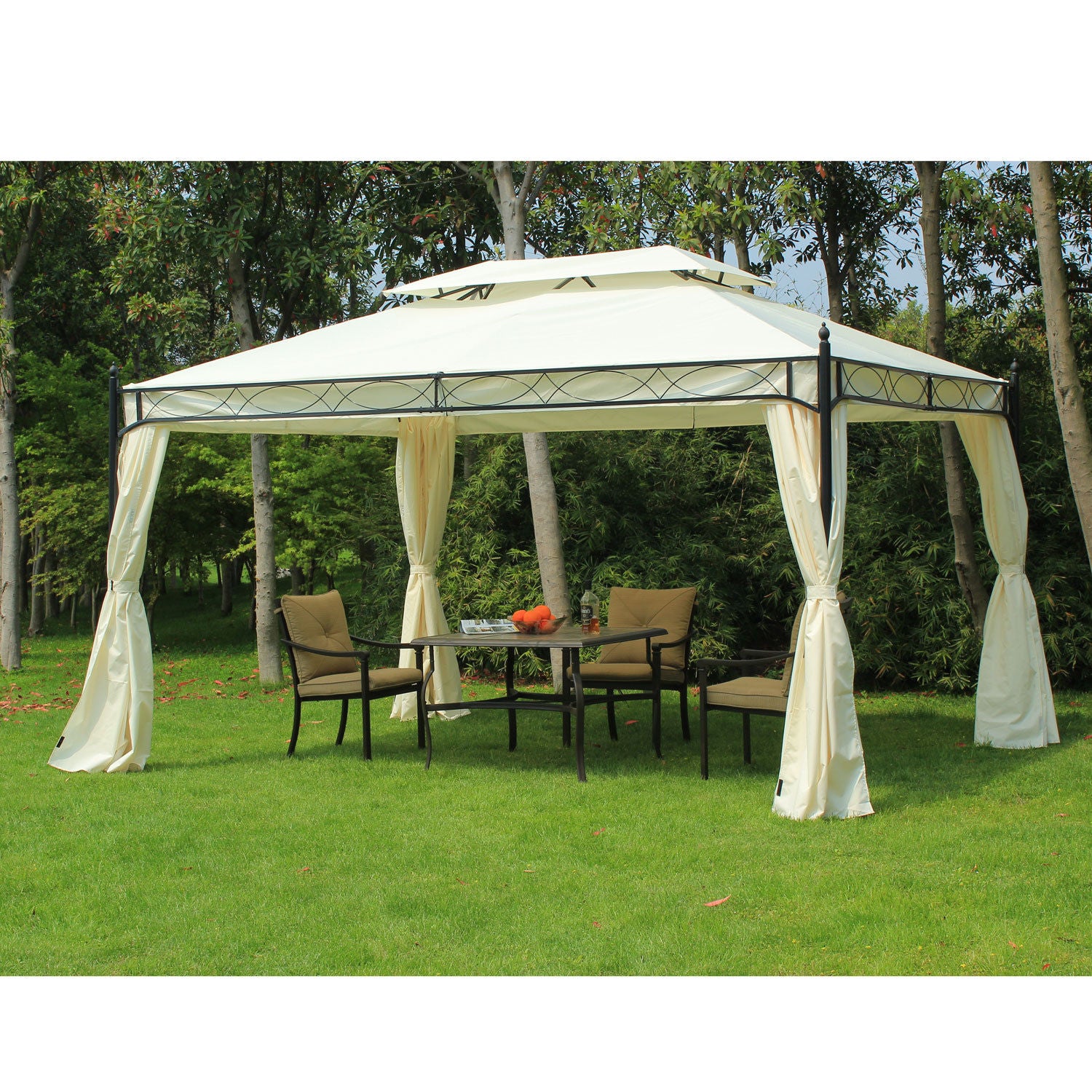 Nancy's Grand Haven Paviljoen - Partytent - Luxe - Zijwanden - Waterafstotend - Staal - Polyester - 300 x 400 cm