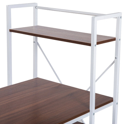 Nancy's Rhinelander Bureau - Schrijftafel - Opbergvakken - Computertafel - Zwart/Wit - Bewerkt Hout - Legbord