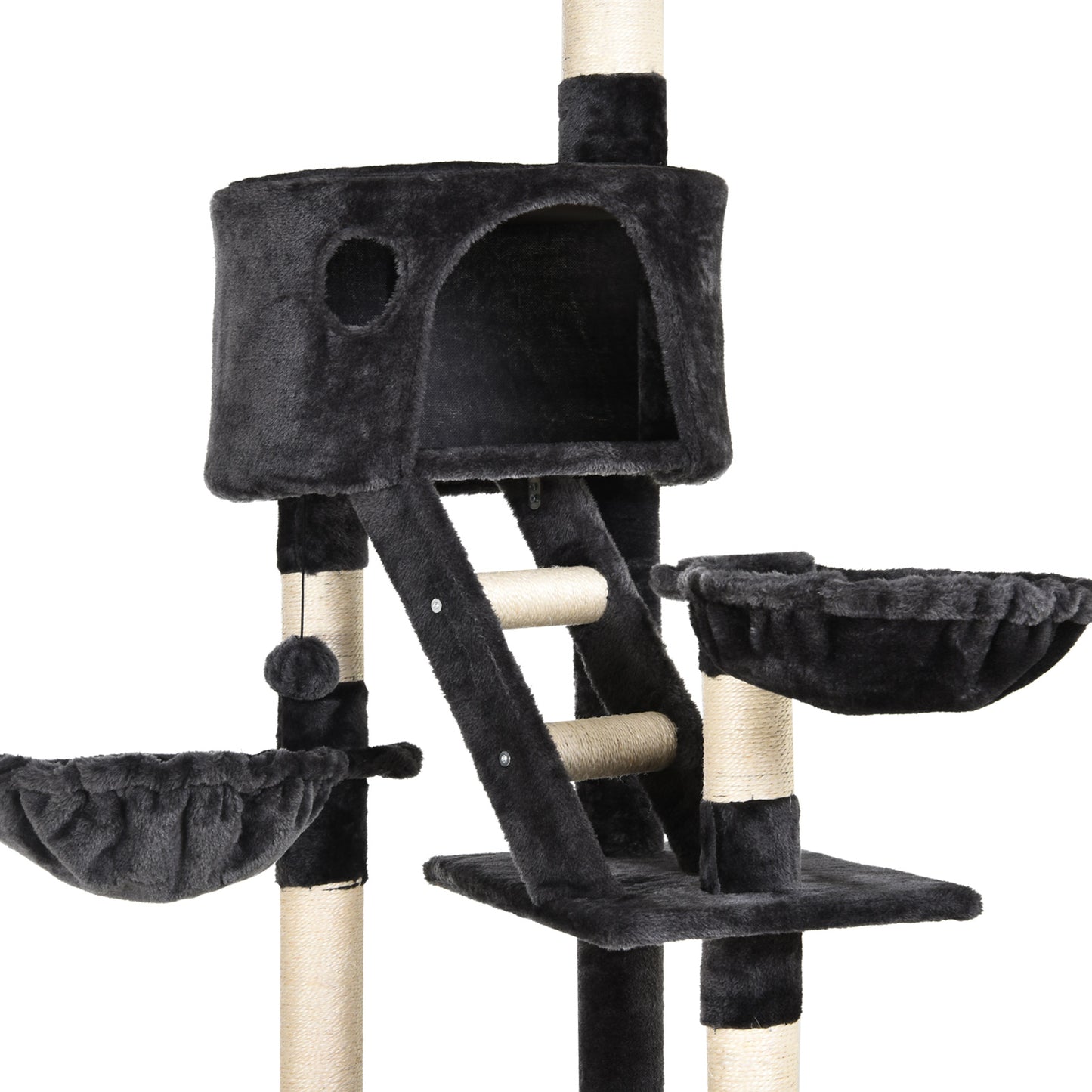 Nancy's Santa Ana Krabpaal - Kattenbed - XL - Speelboom - Klimboom - Pluche - Grijs