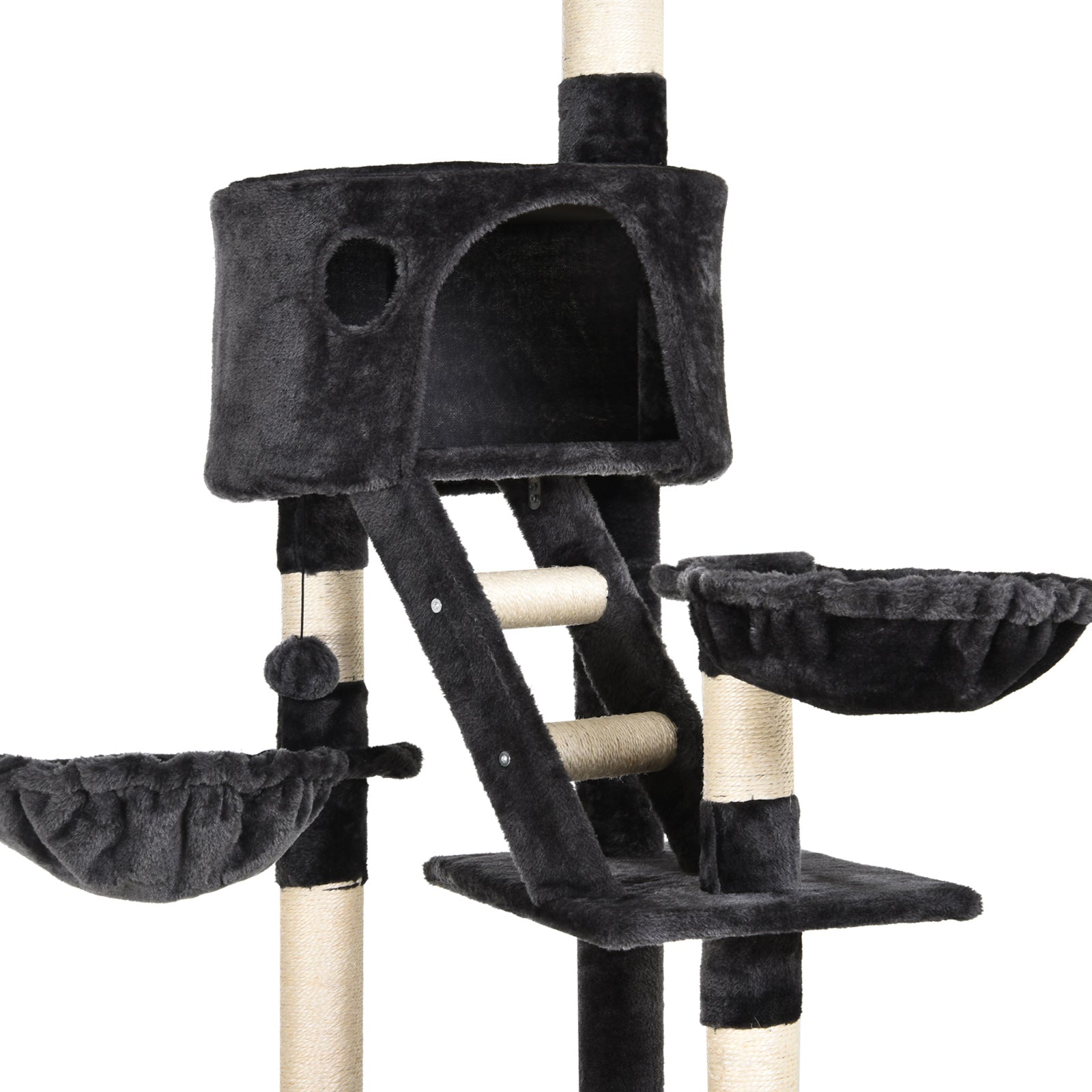 Nancy's Santa Ana Krabpaal - Kattenbed - XL - Speelboom - Klimboom - Pluche - Grijs