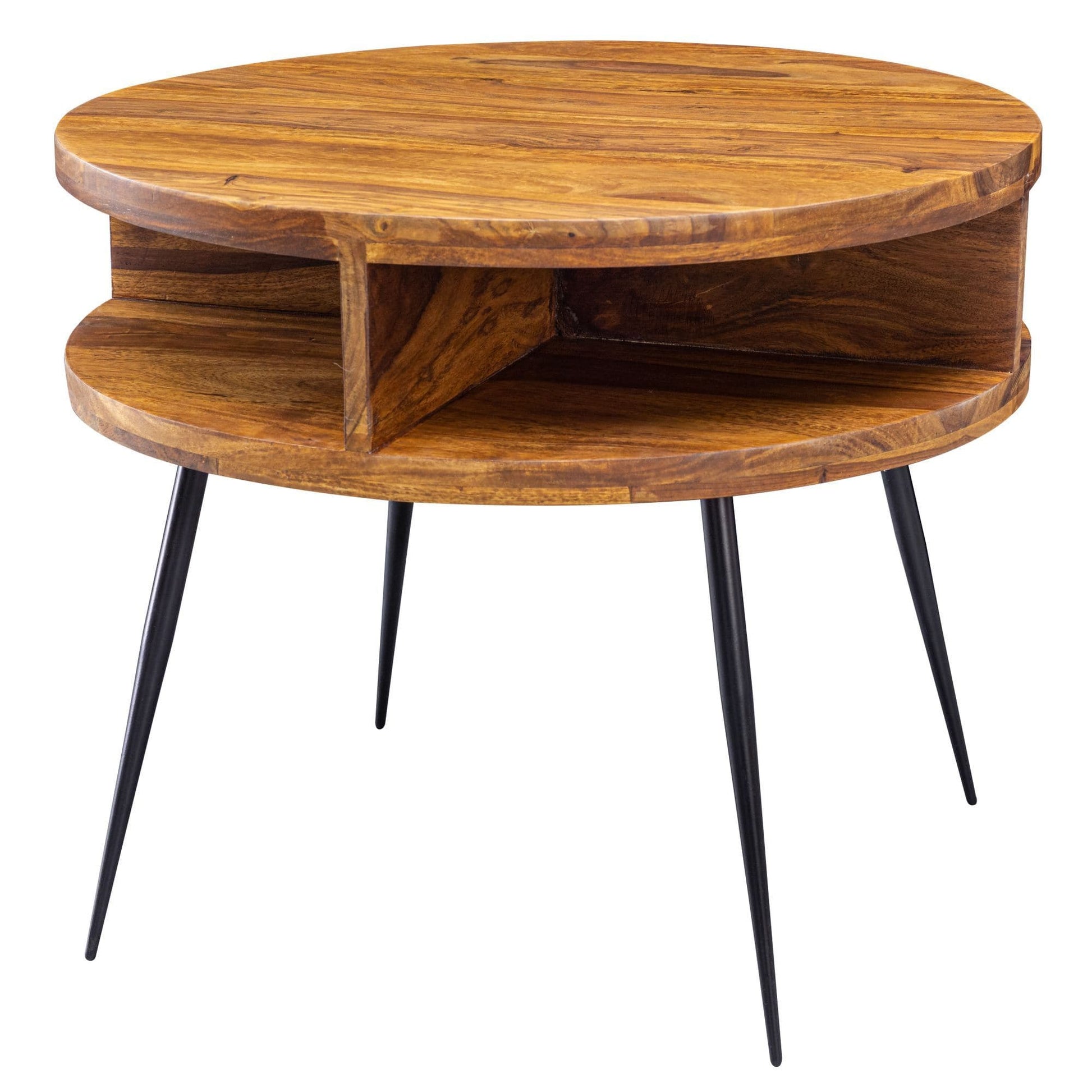 Nancy's Inava Salontafel - Koffietafel - Bijzettafel - Massief Sheesham Hout - Ø 60 x 50 cm