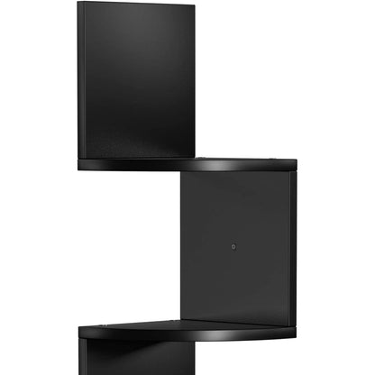 Nancy's Campden Boekenplank - Hoekplank - Wandplank - Zwart - Spaanplaat - ± 20 x 20 x 130 cm