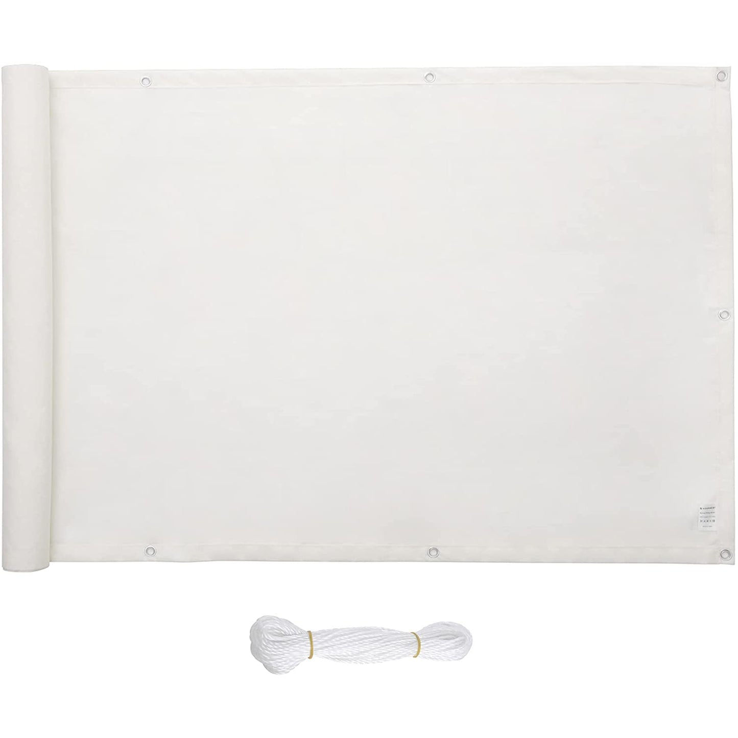 Nancy's Bunessan Privacyscherm - Balkonscherm - Balkonbescherming - Robuust - Polyester - Wit - 6 x 0.9 m