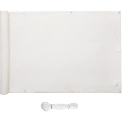 Nancy's Bunessan Privacyscherm - Balkonscherm - Balkonbescherming - Robuust - Polyester - Wit - 6 x 0.9 m