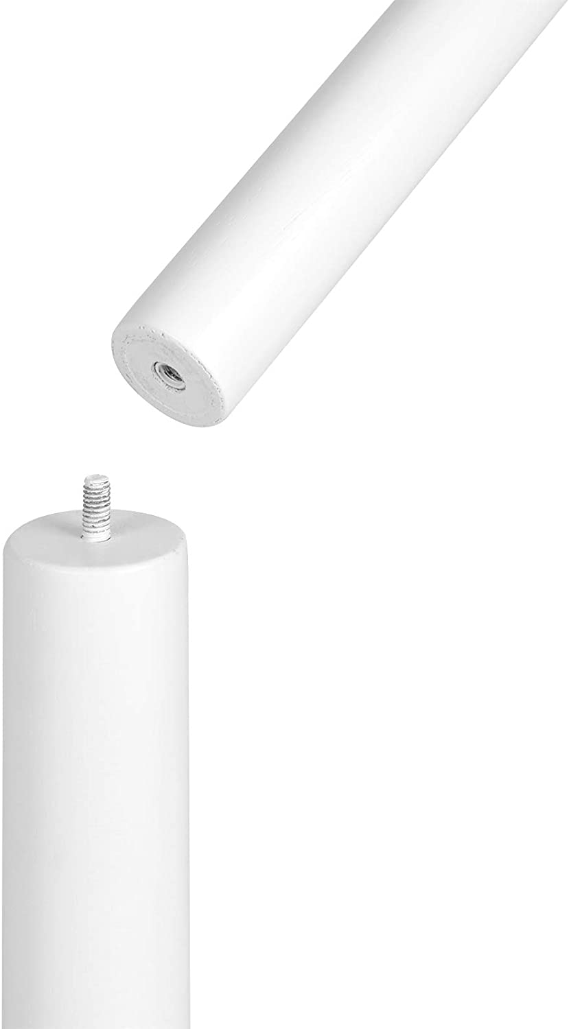 Nancy's Caxton Staande Kapstok - Kledingrek - Garderobe - 8 Haken - Wit - Rubberhout
