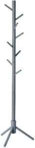 Nancy's Cavignac Kapstok - Vrijstaand - Kledingstandaard - Massief Hout - 8 Haken - Boomvormig - Grijs/Wit - 47 x 47 x 175 cm