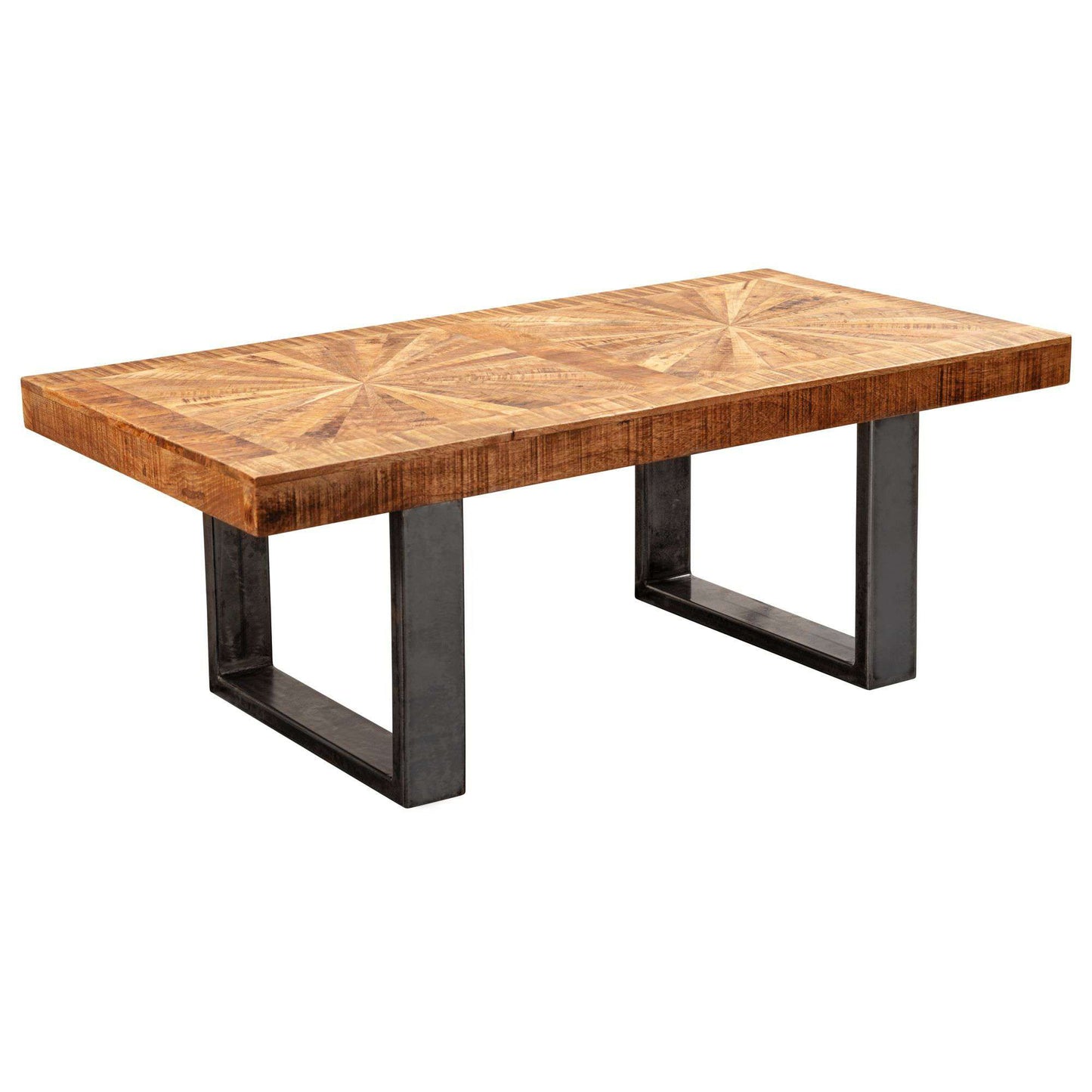 Nancy's Industriële Salontafel - Mangohout - Koffietafel - Bijzettafel - Salontafels - 105 x 55 cm