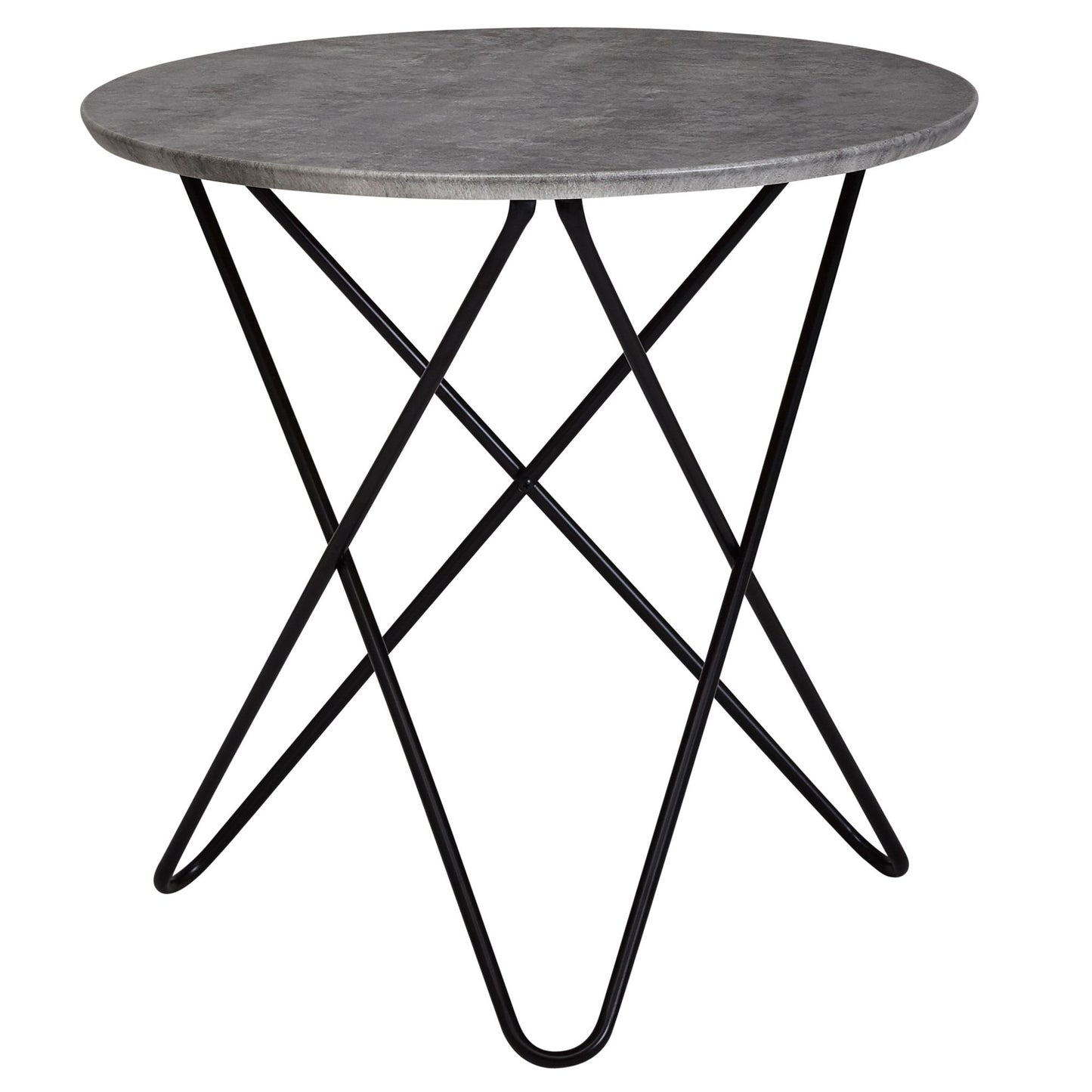 Table basse Oneida de Nancy - Table d'appoint - Table ronde - Aspect béton - Ø 60 cm - Gris