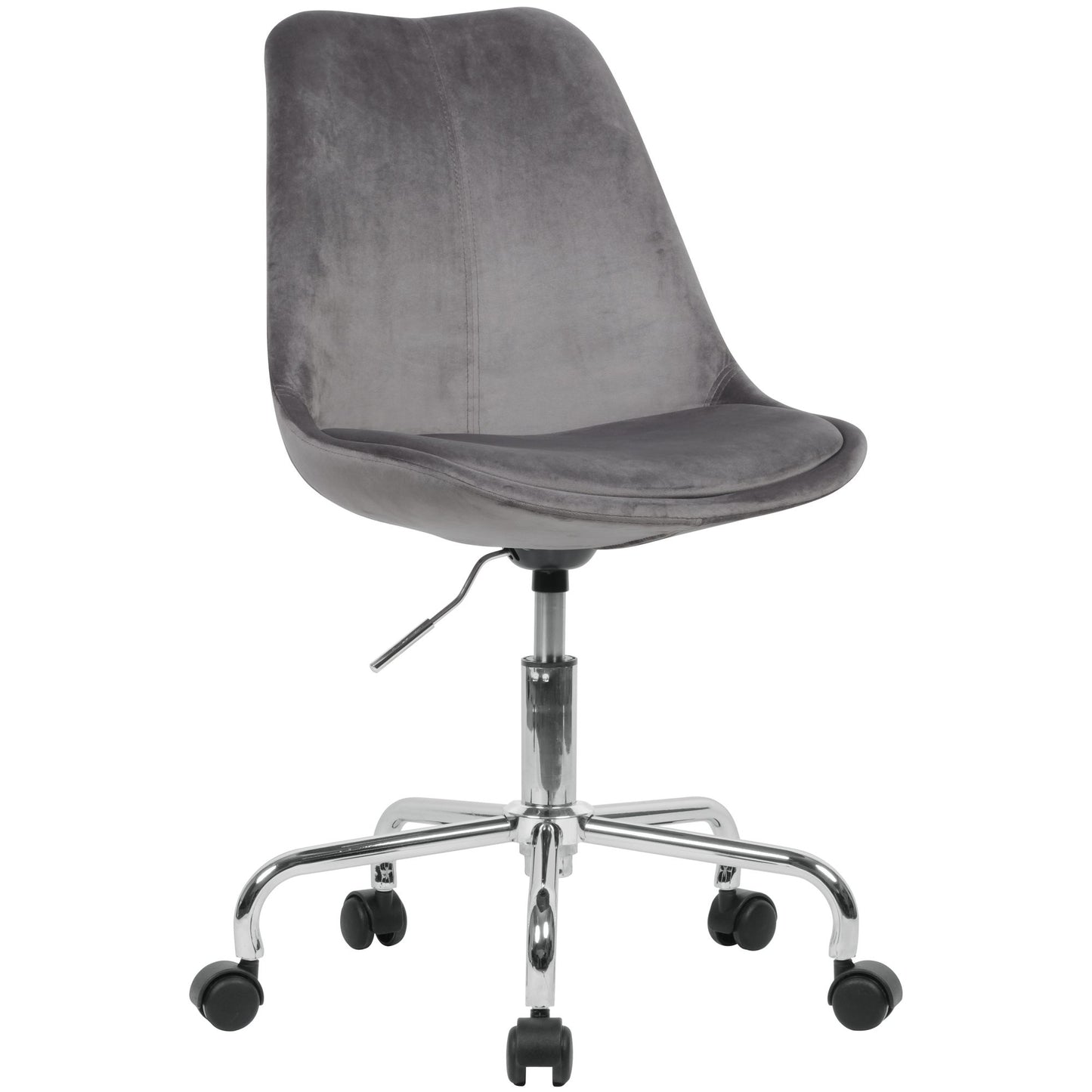 Chaise de bureau Nancy's Alma - Chaise pivotante - Chaise baquet - Velours - Gris foncé