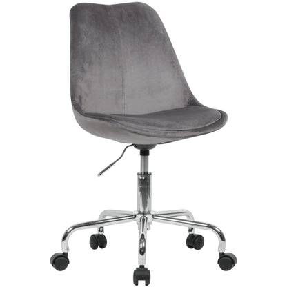 Chaise de bureau Nancy's Alma - Chaise pivotante - Chaise baquet - Velours - Gris foncé