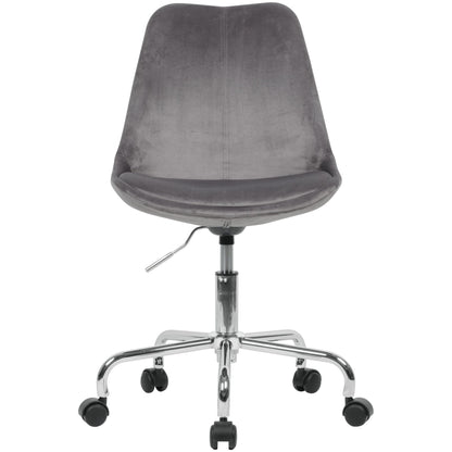 Chaise de bureau Nancy's Alma - Chaise pivotante - Chaise baquet - Velours - Gris foncé