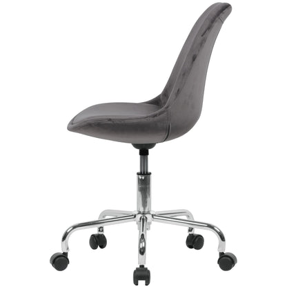Chaise de bureau Nancy's Alma - Chaise pivotante - Chaise baquet - Velours - Gris foncé