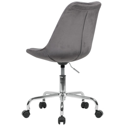 Chaise de bureau Nancy's Alma - Chaise pivotante - Chaise baquet - Velours - Gris foncé