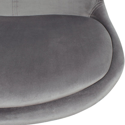 Chaise de bureau Nancy's Alma - Chaise pivotante - Chaise baquet - Velours - Gris foncé