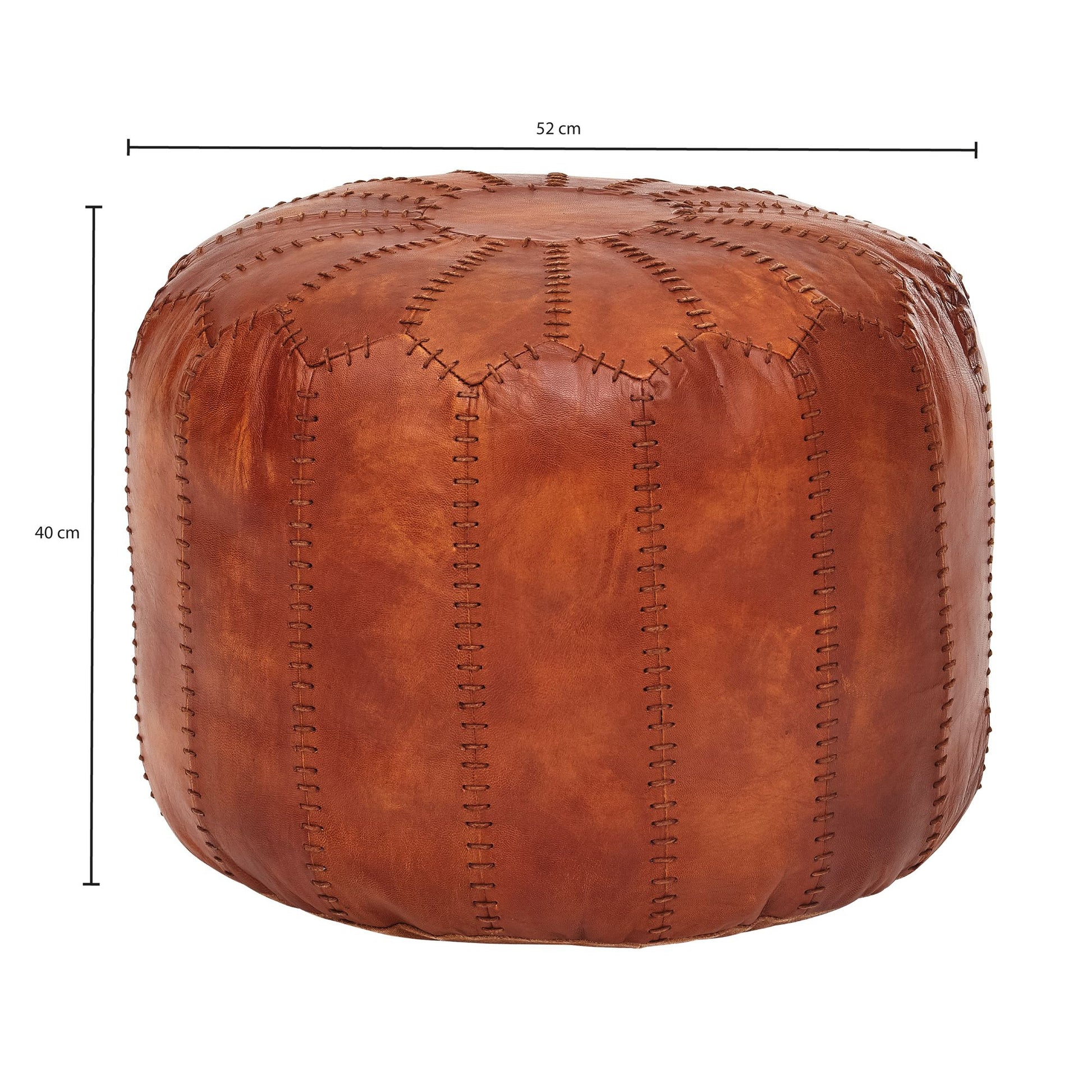 Nancy's Pendleton Poef - Voetenbankje - Geitenleer - ± Ø 50 x 40 cm