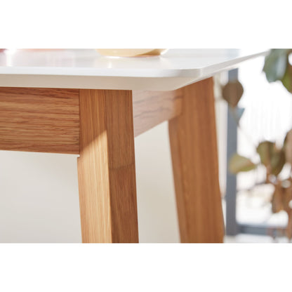 Table de bar Nahant de Nancy - Table haute - Table haute - 60 x 110 x 60 cm - Table en chêne - Scandinave - Blanc - Marron