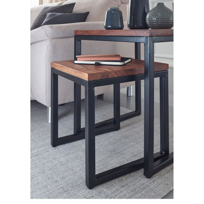 Nancy's Key West Bijzettafels - Salontafel - Set Van 2 - Massief Hout - Sheesham - Bruin