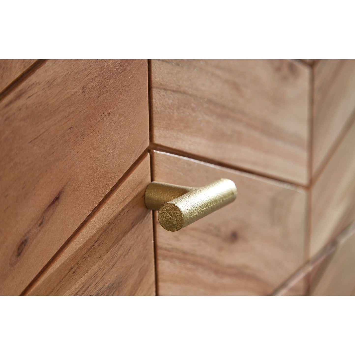 Nancy's Yonkers Dressoir - Massief Houten Acacia - Metaal - Ladekast - 3 Lades - 90 x 86.5 x 40 cm - Bruin