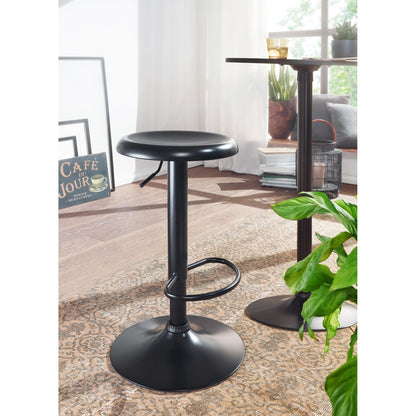 Nancy's Auburn Barkruk - Kruk - Barstoel - In hoogte verstelbaar - Zwart - Staal - Ø 40 - 58-79 cm