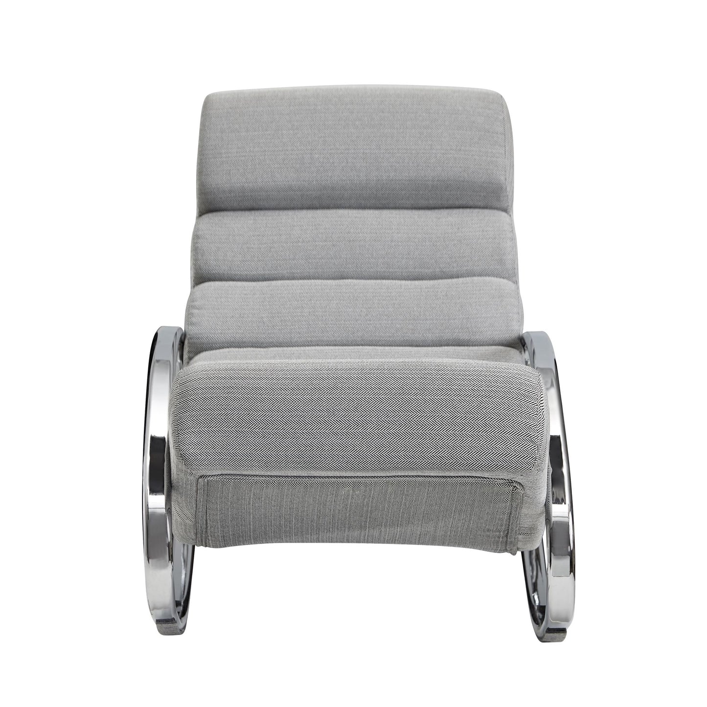 Nancy's Manti Relaxfauteuil - Loungestoel - Schommelstoel - Tuimelfunctie - Fauteuil - Schommelende Lounger - Lounger - Lichtgrijs - Zilver  - Gestoffeerd