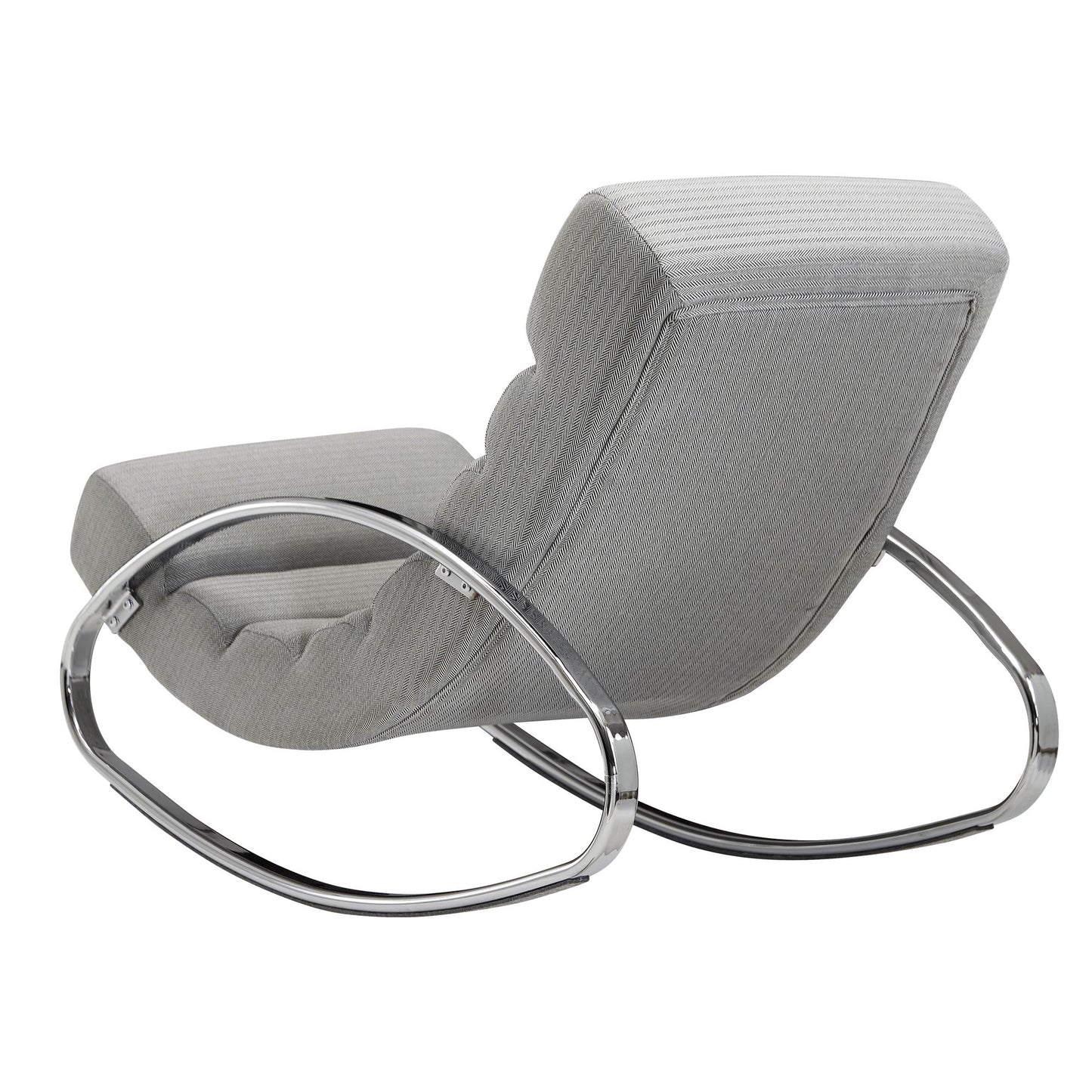 Nancy's Manti Relaxfauteuil - Loungestoel - Schommelstoel - Tuimelfunctie - Fauteuil - Schommelende Lounger - Lounger - Lichtgrijs - Zilver  - Gestoffeerd