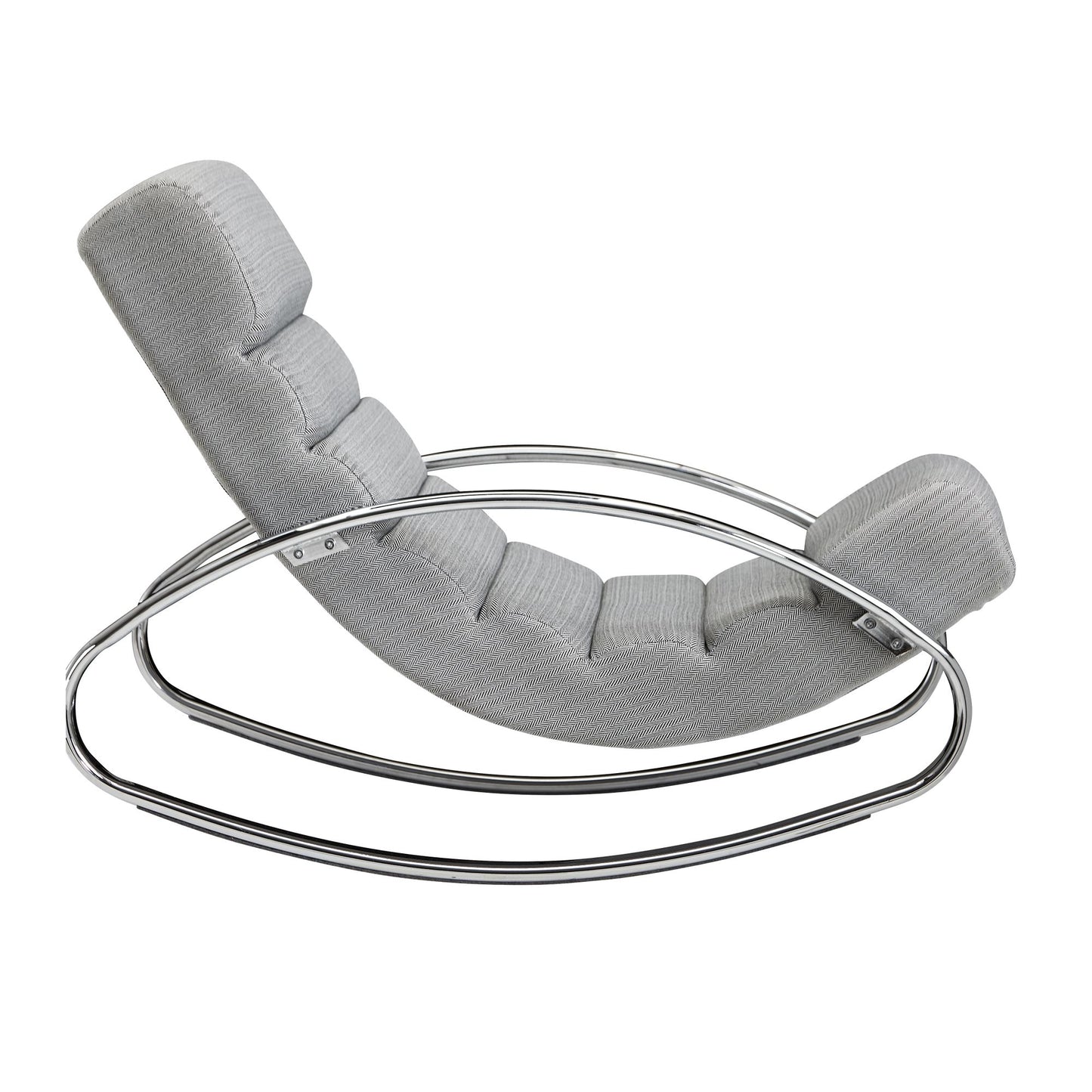 Nancy's Manti Relaxfauteuil - Loungestoel - Schommelstoel - Tuimelfunctie - Fauteuil - Schommelende Lounger - Lounger - Lichtgrijs - Zilver  - Gestoffeerd