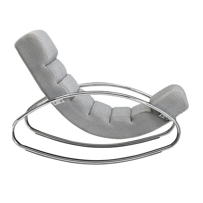 Nancy's Manti Relaxfauteuil - Loungestoel - Schommelstoel - Tuimelfunctie - Fauteuil - Schommelende Lounger - Lounger - Lichtgrijs - Zilver  - Gestoffeerd
