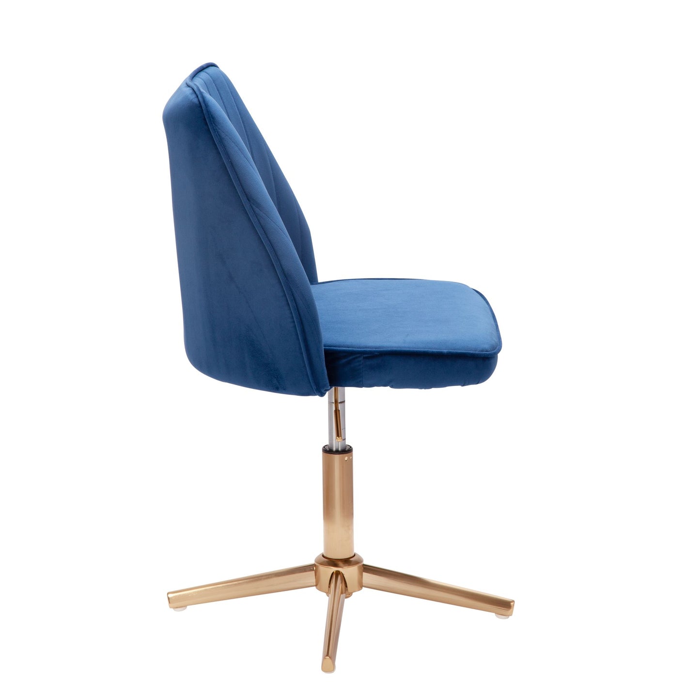 Chaise pivotante Nancy's Norwich - Chaise de cuisine - Chaise de bureau - Chaise coquille - Réglable - Design - Velours - Bleu - Moderne