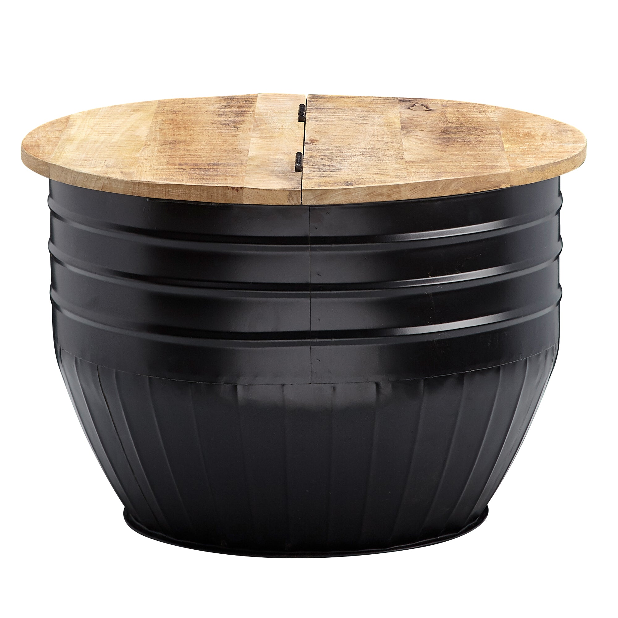Nancy's Gahanna Coffee table - Storage space - Coffee table - Side table - Round - Black - Mango wood - Metal - 60 x 60 x 41 cm