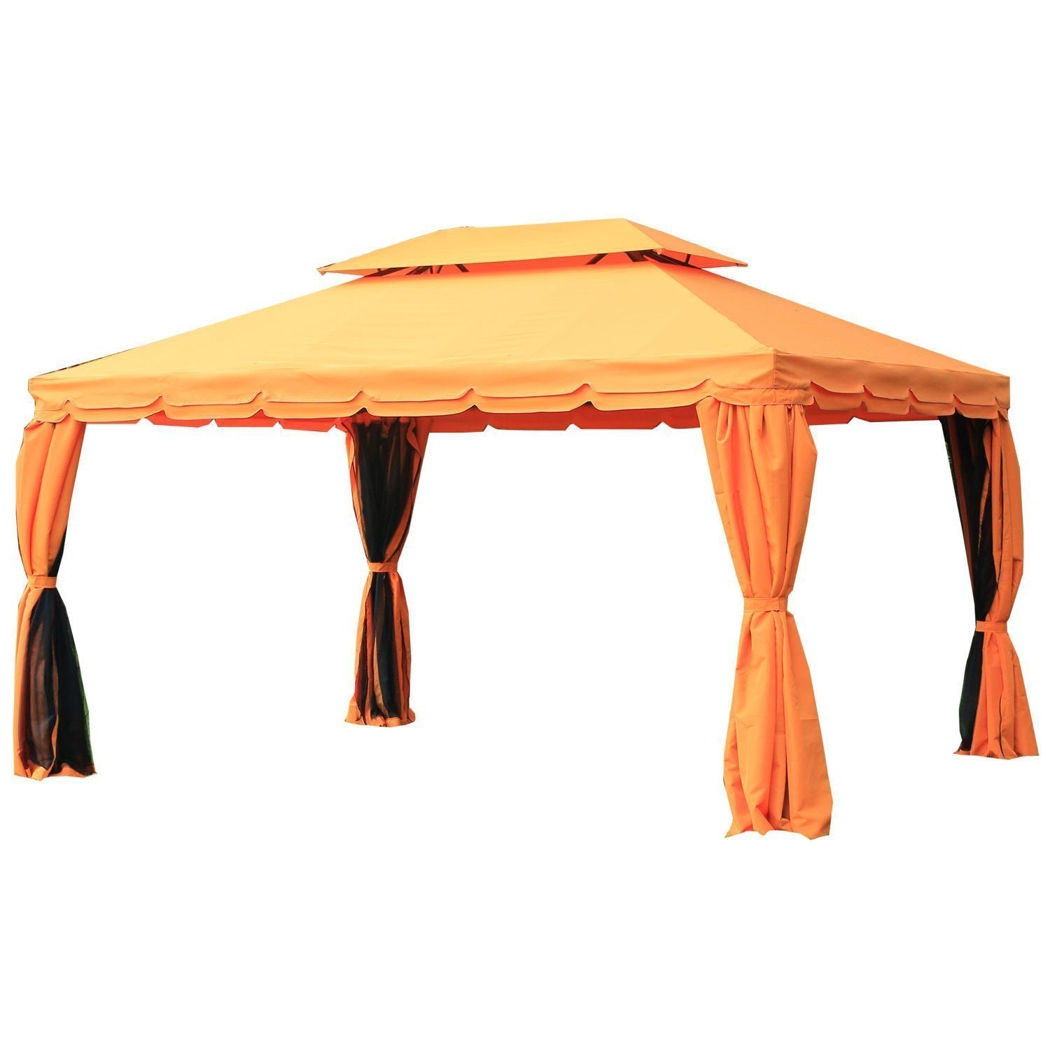 Nancy's Holland Pavilion - Party Tent - Luxury - Side Walls - Double Roof - Orange - ± 400 x 300 cm