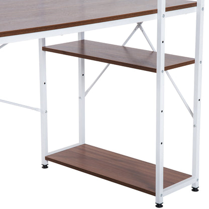 Nancy's Rhinelander Bureau - Schrijftafel - Opbergvakken - Computertafel - Zwart/Wit - Bewerkt Hout - Legbord