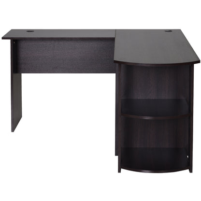 Nancy's Vicksburg Bureau - Hoekbureau - Computerbureau - Opbergvakken - Kantoor - Donkerbruin - Kabelmanagement - Bewerkt Hout