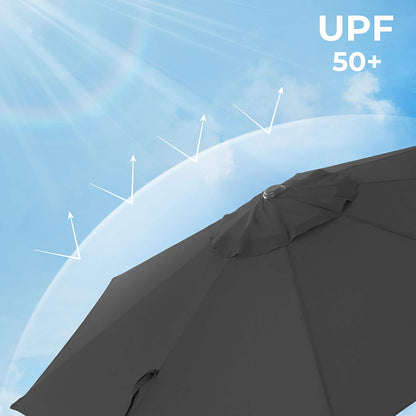 Nancy's Forestview Parasol - Parasol suspendu - UPF 50+ - Rotatif - Réglable - 3 m de diamètre - Gris