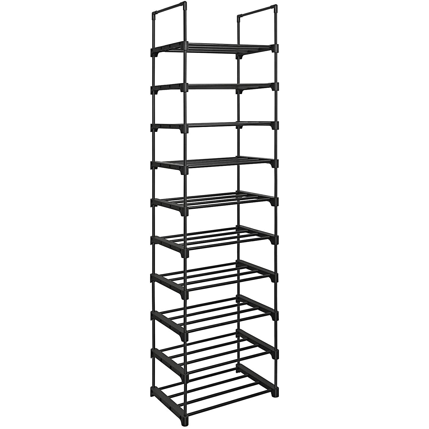 Nancy's Elkhart Schoenenrek - Schoenenkast - Opbergrek - 10 Niveaus - Zwart - Staal - ± 45 x 30