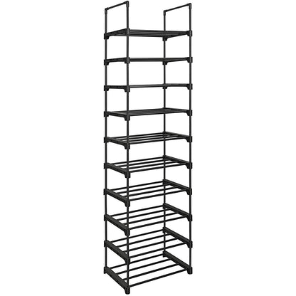 Nancy's Elkhart Schoenenrek - Schoenenkast - Opbergrek - 10 Niveaus - Zwart - Staal - ± 45 x 30